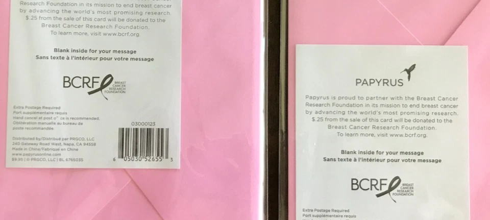 PAPYRUS!! LOT Of 5 Celebration Of Life/BCRF Cards!! BRAND NEW!! - Image 3 of 4