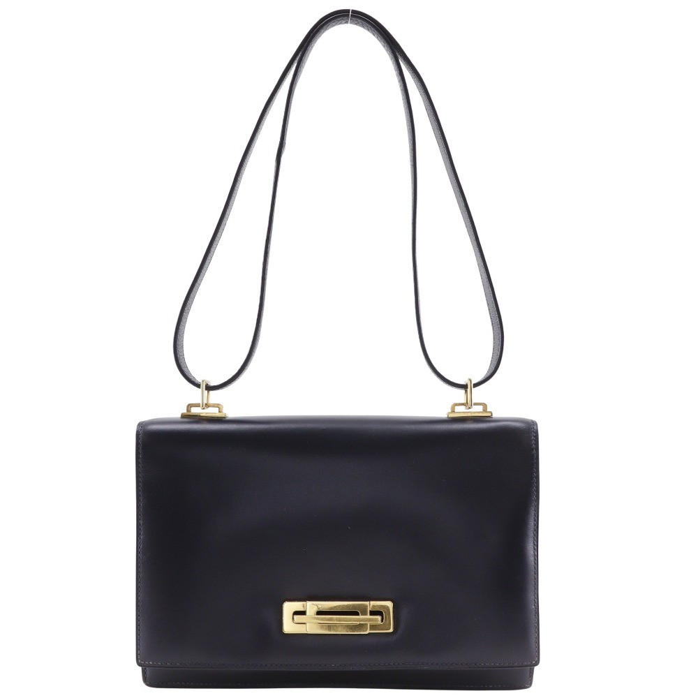 HERMES Box borsa a tracolla carf vintage pelle/placcata oro donna