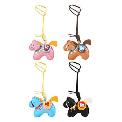 PU Leather Horse Pendant Bag Charm, Kawaii Animal Charm for Purse Handbag