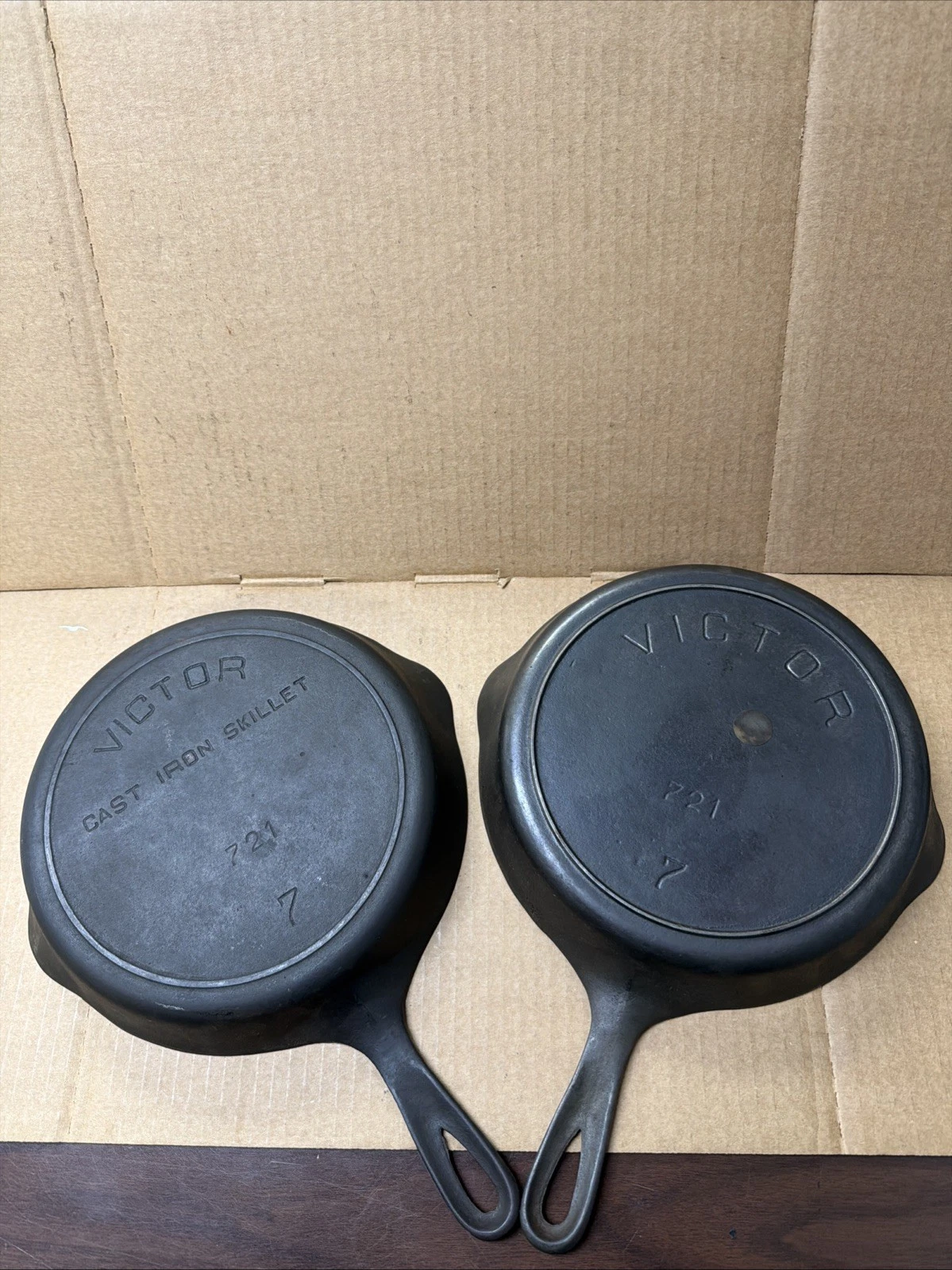 2-Victor Cast Iron Skillets (721) Camping Crack Free Flat Bottom
Opens in a new window or tab