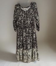 Knox Rose Womens Long Sleeve Dress Size L Prairie Floral Printed Pockets Maxi