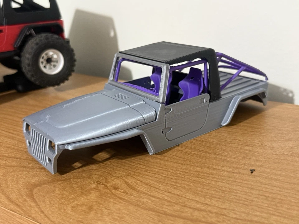Axial SCX24 Jeep LJ Pickup Body And Chassis Kit. (silver And Purple) - Image 3 of 4
