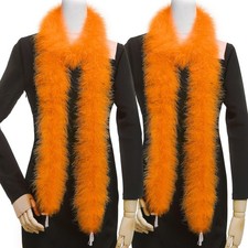 2 Pcs 25g 2 Yards Orange Marabou Feather Boa, DIY Craft, Party, Halloween