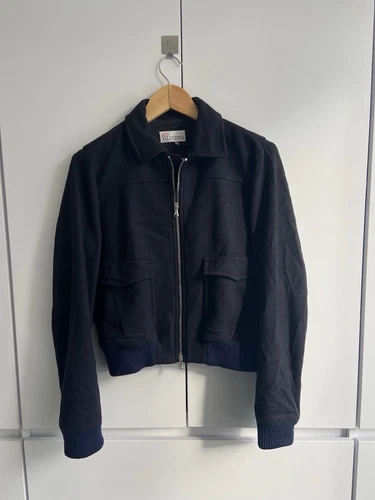 Giacca Valentino rossa bomber lana donna lusso tasche con colletto