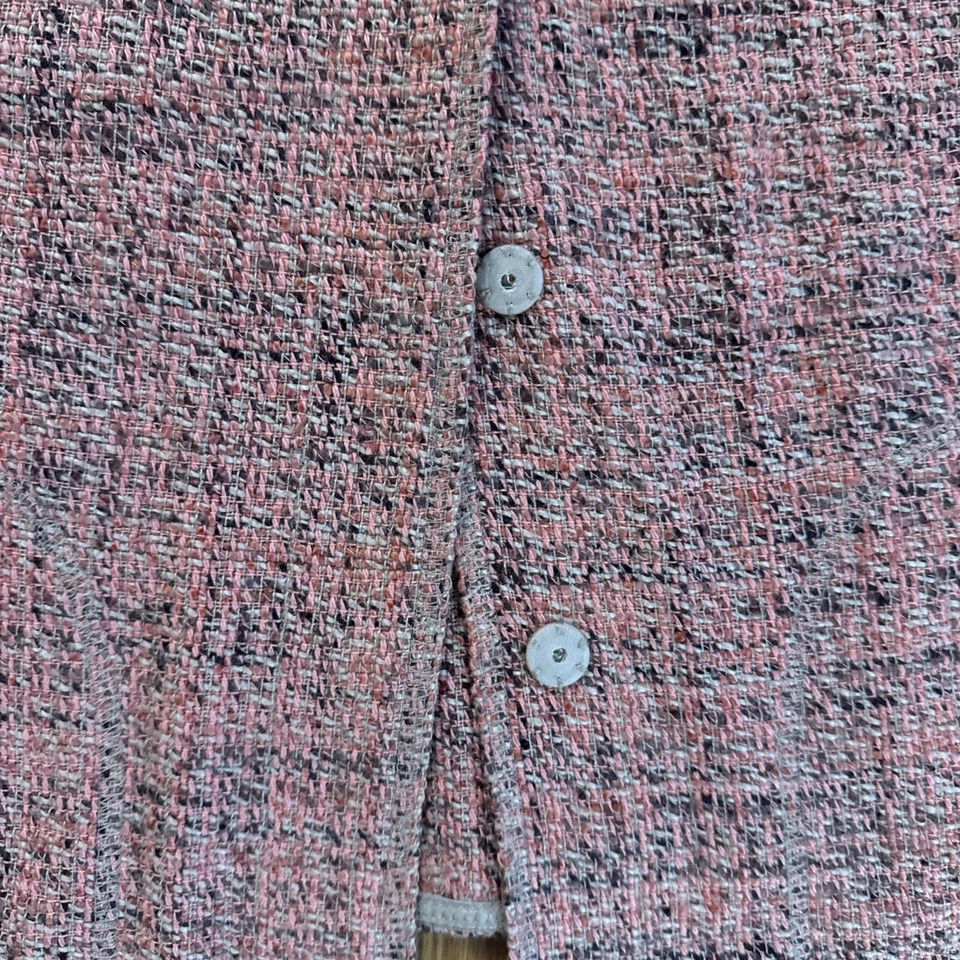 Chaqueta Blazer Mujer J. Jill Rosa y Gris Tweed Talla Pequeña Grande Foto 3 de 4