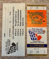 RARE 1989 NHL All Star Game in Edmonton FULL Ticket - Gretzky 1G MVP, Lemieux 1A