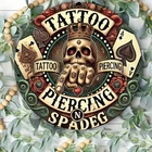 Tattoo and Piercing Vintage-Inspired Aluminum Wall Tin Metal Signs Home Décor8x8