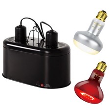 Dual Reptile Heat Lamp Fixture 100W UVA Daylight Heating Lamp 100W Infrared Lamp