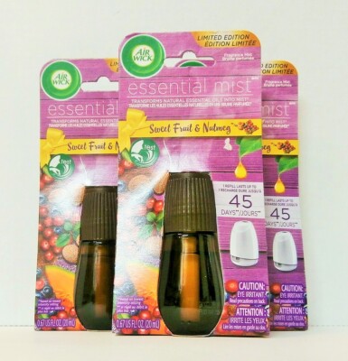 3 Air Wick SWEET FRUIT & NUTMEG Essential Mist Limited Edition REFILLS