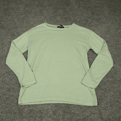 Forever 21 Shirt Womens Small Green Long Sleeve Round Neck Pullover T Shirt 