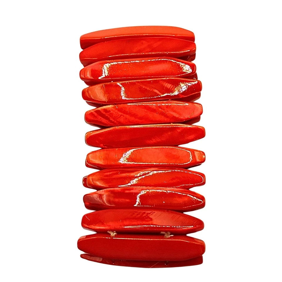 Pulsera elástica coralina gruesa para mujer audaz brillante colorida playa boho chic Foto 3 de 3