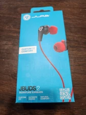JLAB Jbuds 2 Signature Earbuds Custom Fit Natural Comfort Ultimate Sound RED NEW