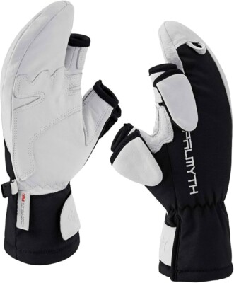 Palmyth Magnetic Leather Convertible Gloves Ice Fishing Mitten Black Large NEW