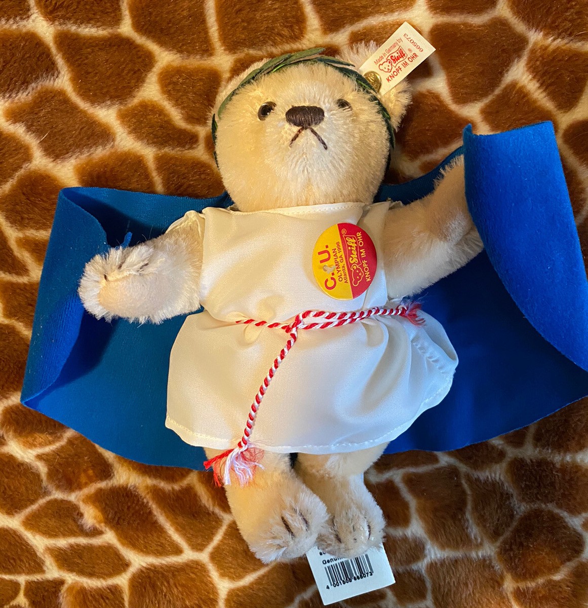 1996 Steiff C.U. Olympian Teddy Bear 665073 26cm very LE only 650