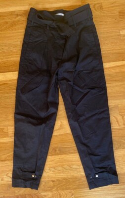 $520 Dorothee Schumacher Tie Belt Cotton Cuff Trousers Size 0