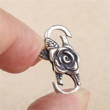 1pc 925 Sterling Silver Double Lobster Claw Clasp Connector Bracelet Necklace