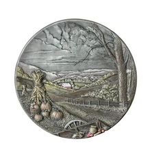 Byron Molds 3D Ceramic Plate Wall Decor Harvest Autumn Porch