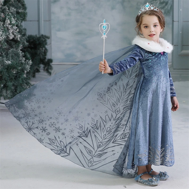 Frozen 2 Elsa Dress Up Girls Fancy Cosplay Kids Costume Party Outfit NEW