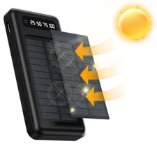 2025 Super Large Capacity Portable Charger USB Solar Power Bank for Cell Phone