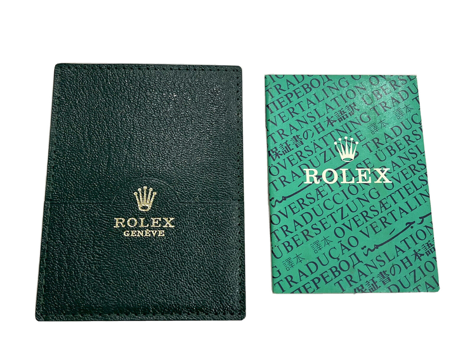 Original Vintage Rolex Booklet Manual Papers Holder Green Leather