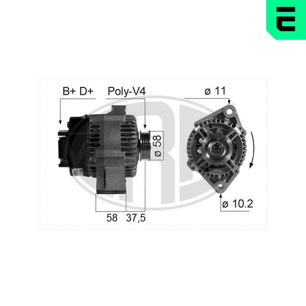 ERA Lichtmaschine Generator 65A 14V FüR Smart Fortwo Coupe 0.8 CDI 0.7 0.6-image