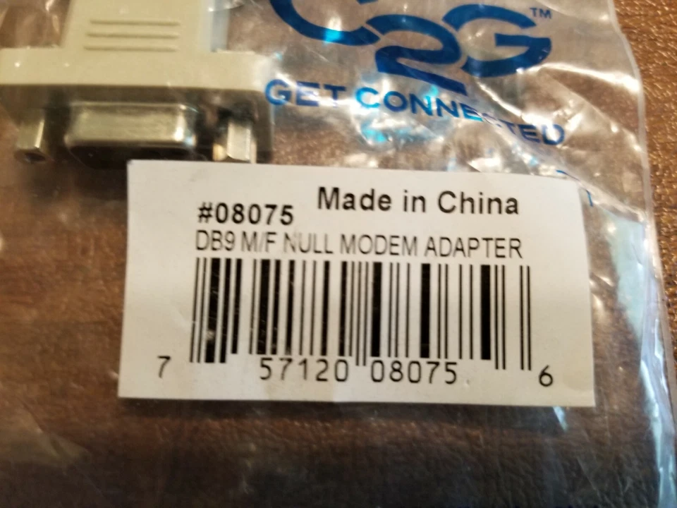 C2G DB9 Serial Port Null Modem Adapter M/F 9 Pin Male/Female RS-232 Adapter  - Image 2 of 2