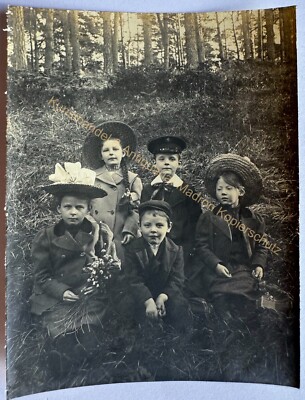 orig. Foto Berlin Grunewald Park 1901 Kinder Mode Familie