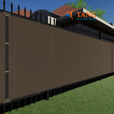 #ad 13ft Brown Privacy Fence Screen Windscreen Garden Yard Heavy Duty Shade Cover $309.11