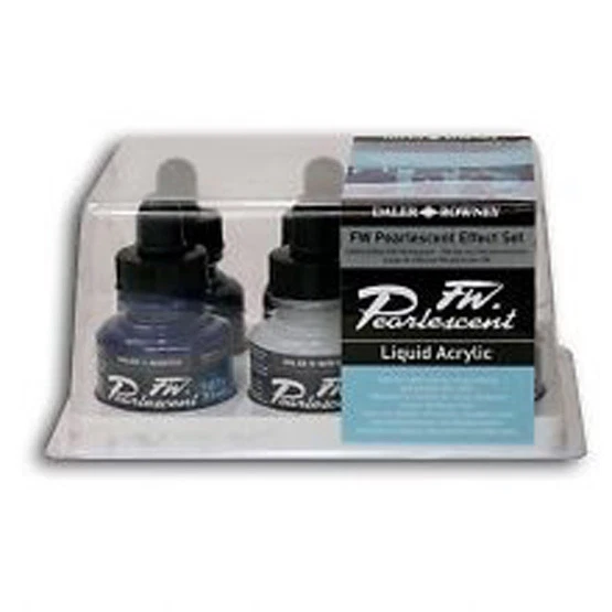 DALER-ROWNEY Daler Rowney FW Pearlescent Effect 6 x 29.5ml Colours Set Liquid Acrylic