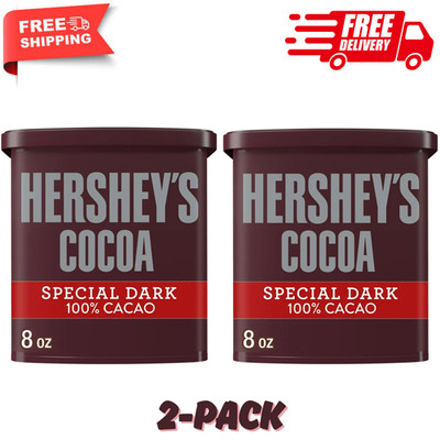 (2-Pack) Hershey's SPECIAL DARK 100% Cacao DUTCHED Cocoa POWDER 8 oz.