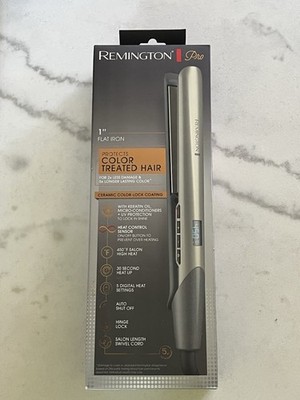 Remington Pro 1'' Flat Iron Color Treated Hair Ceramic Color Lock Adjustable Heat