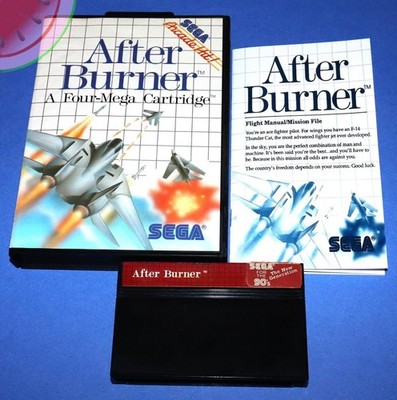 TESTED Sega MASTER SYSTEM Game AFTER BURNER Completed in NEW HangTab Case CIB