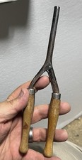 Vintage Curling Iron Wand Wood Handle Metal Heated Hair Styling Tool