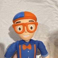 Blippi Plush doll soft body hard head 17  - talks w/ common phrases- WORKS