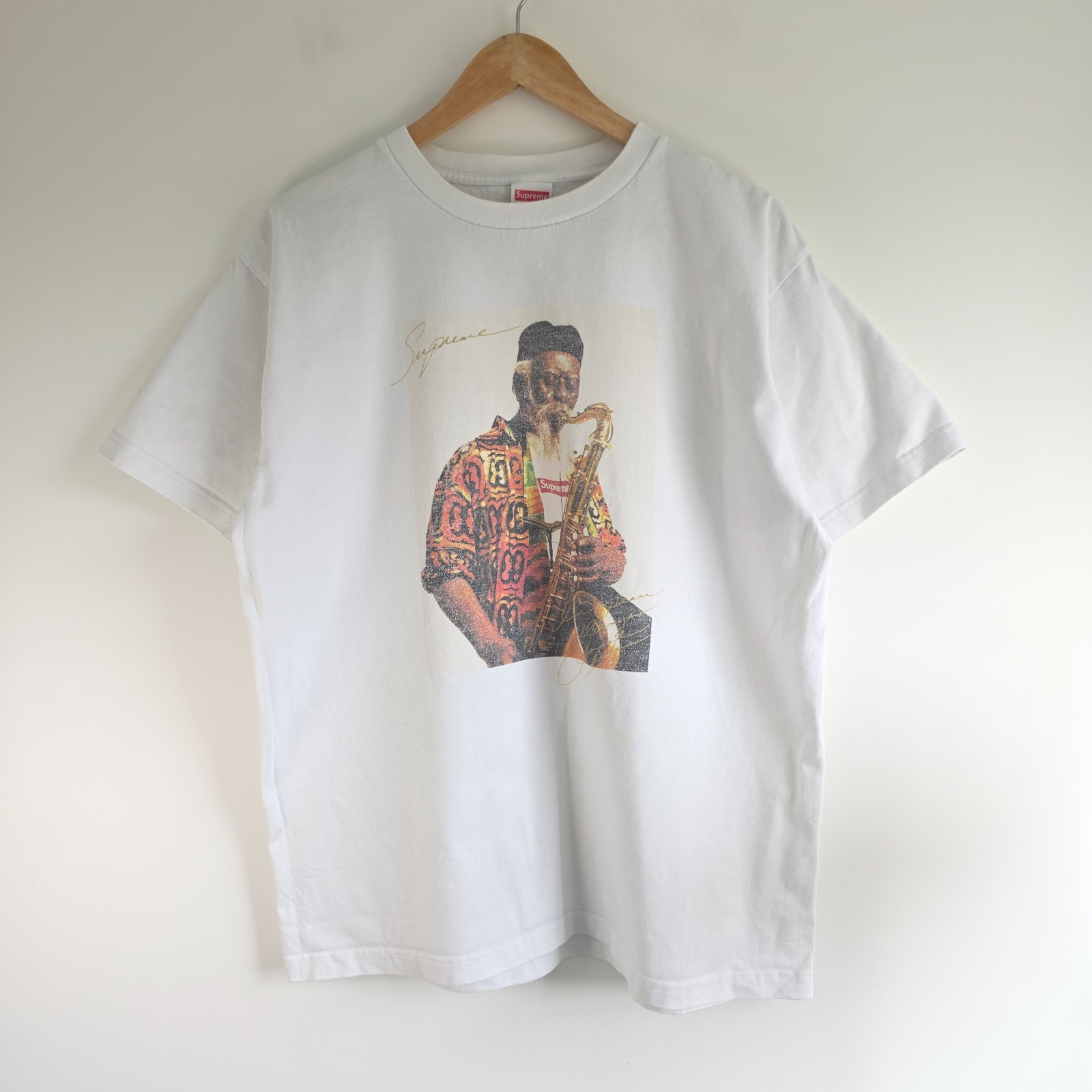 Supreme Pharoah Sanders Photo Tee White Size M Made in USA Jazz T-Shirt Musician image 3