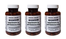 180 Sodium Bentonite Clay + Diatomaceous Earth Capsules 1000 mg - Detox + More