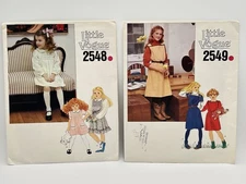 Lot 2 Vintage Little Vogue Pattern 2548 Child’s Sz 6 Dress 2549 Girls Sz 7 UNCUT