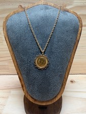 1911 Gold Half Sovereign George V London - 9ct Gold Mount & Chain - 16g - 31.5"