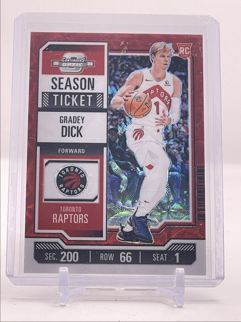 GRADEY DICK 2023-24 CONTENDERS OPTIC ROOKIE RED INTERNATIONAL RC Q1300