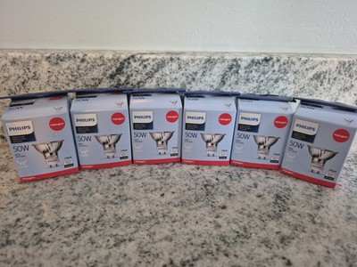 Philips Indoor Flood 50-Watt MR16 120-Volt Light Bulb, GU10 Base 6 Pack - NIB