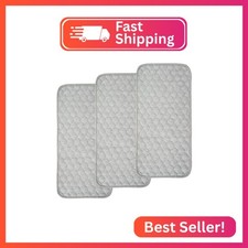 BlueSnail Quilted Thicker Waterproof Changing Pad Liners 3 Count Gray 13 x 27