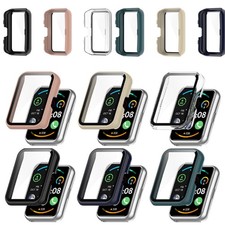 For Huawei Watch Fit/Fit New Watch Screen Protector Case Cover W/ Tempered Film