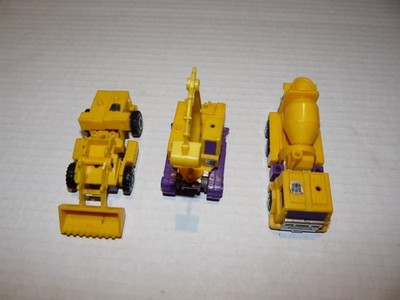 TRANSFORMERS G2 CONSTRUCTICON DEVASTATOR LOT OF 3 LOOSE HASBRO 1993 ORIGINAL
