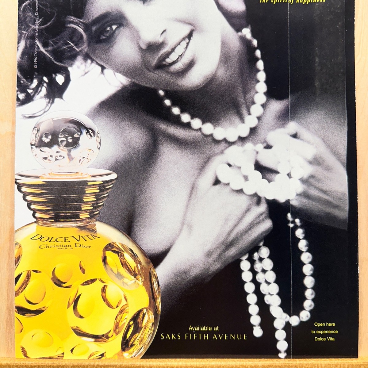 1996 Christian Dior Dolce Vita Perfume Sample Vintage Print Ad