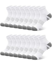Crew Quarter Socks for Women Men, 8 Pairs Breathable Cotton Athletic Running