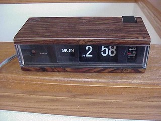 Vtg Copal 229 Flip Clock Alarm Day Woodgrain Made in Japan Tested & Working!