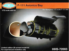 1/72  HOBARTVILLE 3D RESIN 72003; General Dynamics F-111 Avionics Bay (Hasegawa)