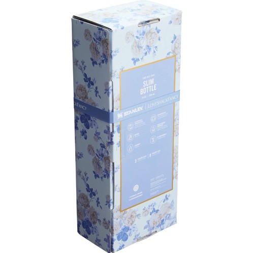 Authentische Stanley LoveShackFancy 12 Unzen schmale Ganztagsflasche Everblooming Rosetten - Bild 6 von 6