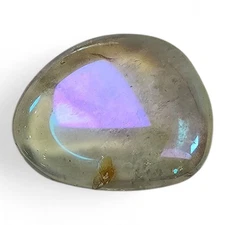 Quartz Crystal Angel Aura Polished Smooth Stone Brazil 26.1 grams