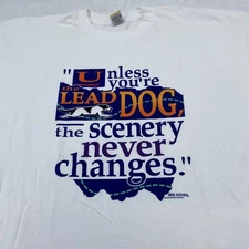 Vtg Big Dogs Unless You're Lead Dog Scenery Never Changes T-Shirt 3XL Joke 90s